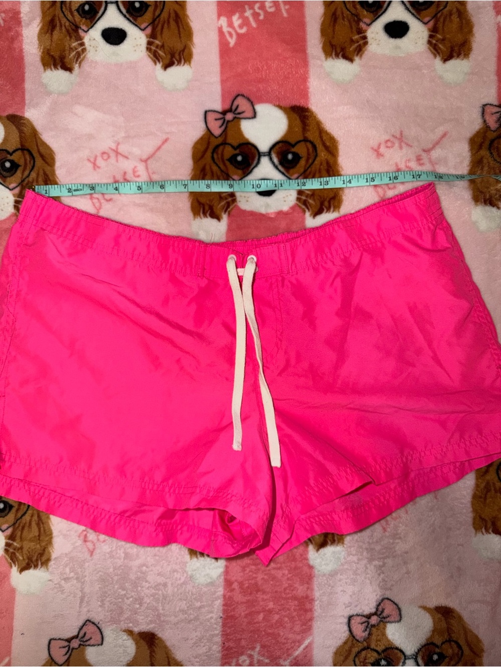Hot Water Neon Pink Drawstring Beach Shorts